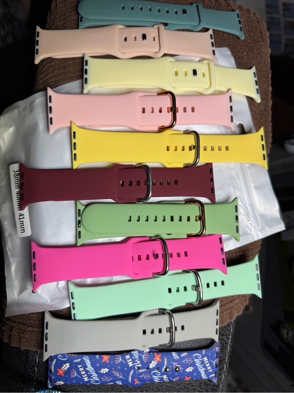 Silicone Apple Watch Bands - Assorted Pastel & Bright Colors (11 Pack)
